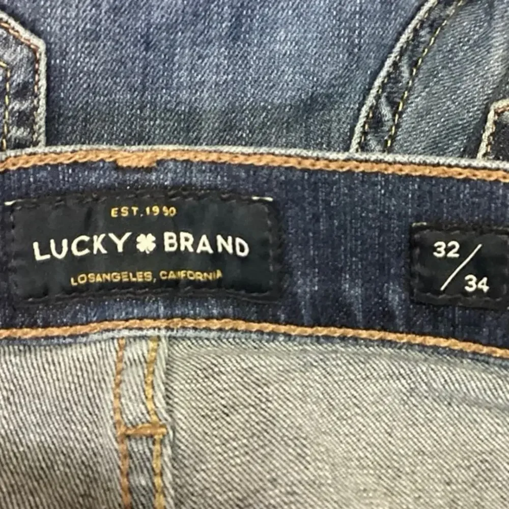 Lucky Brand 410 Blue Denim Straight Leg Stretch Athletic Slim Jeans Size 32\34